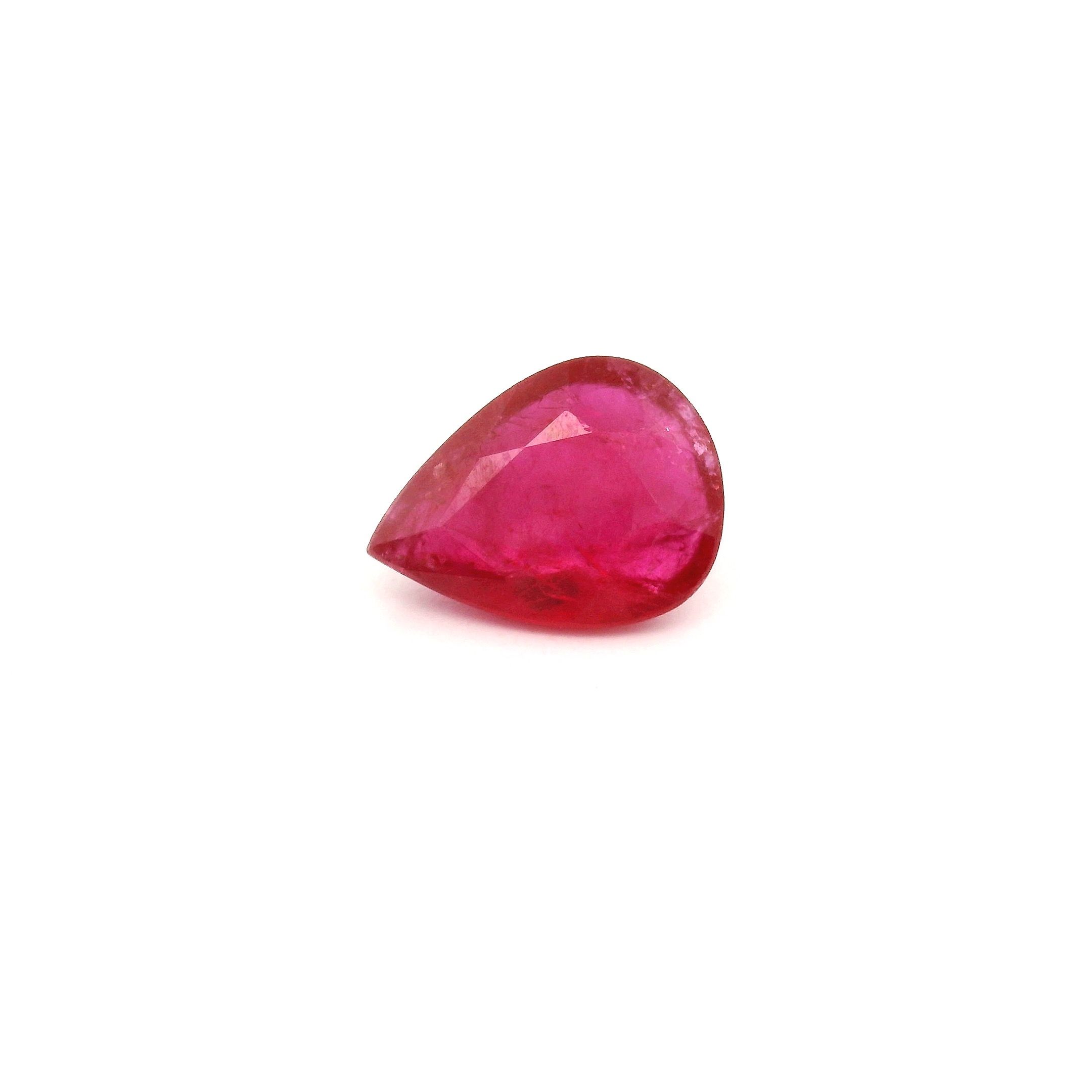 RUBY FACETED 1.17ct RED Intense MI MOZAMBIQUE HEATED