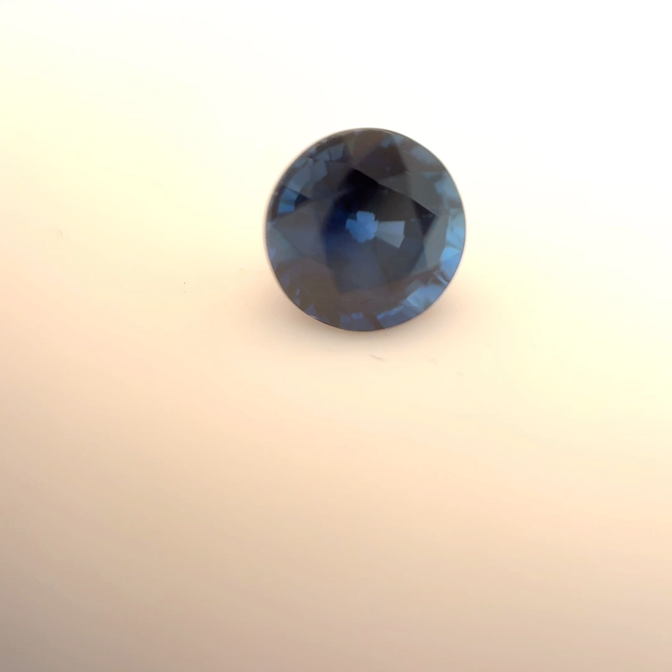 Szafir 1,01 ct, niebieski, szlif okrągły