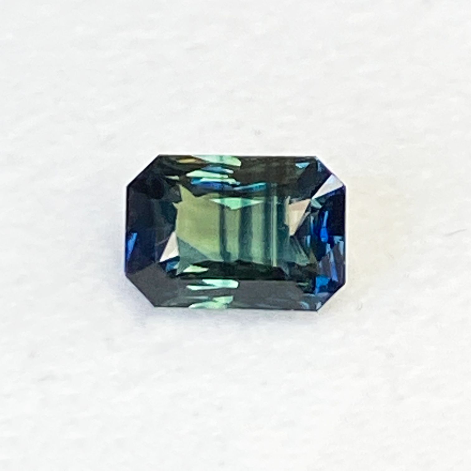 SAPPHIRE FACETED 1.61ct GREEN Blue Green EC MADAGASCAR HEATED