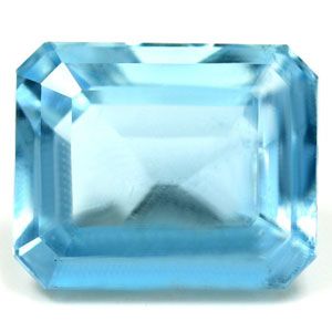 Akwamaryn 2,57 ct, niebieski, szlif szmaragdowy