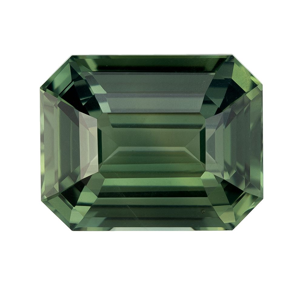 SAPPHIRE FACETED 4.24ct GREEN SI MADAGASCAR HEATED