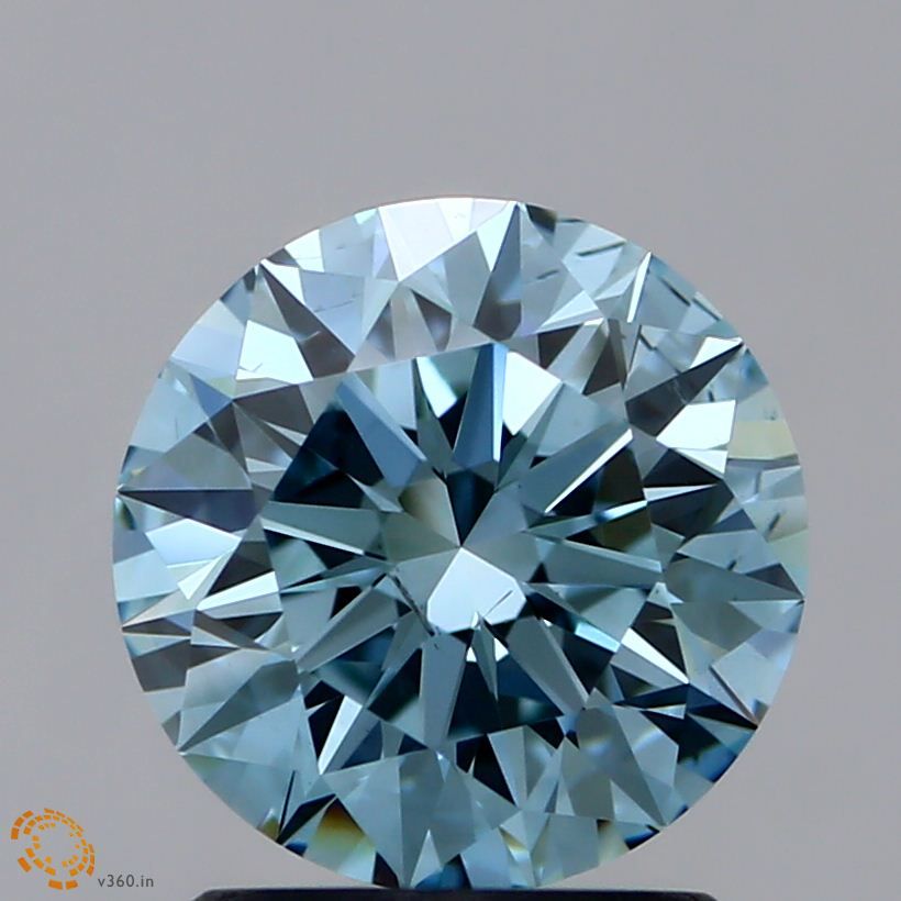 1.51 CT Fancy Intense Blueish Green ROUND
