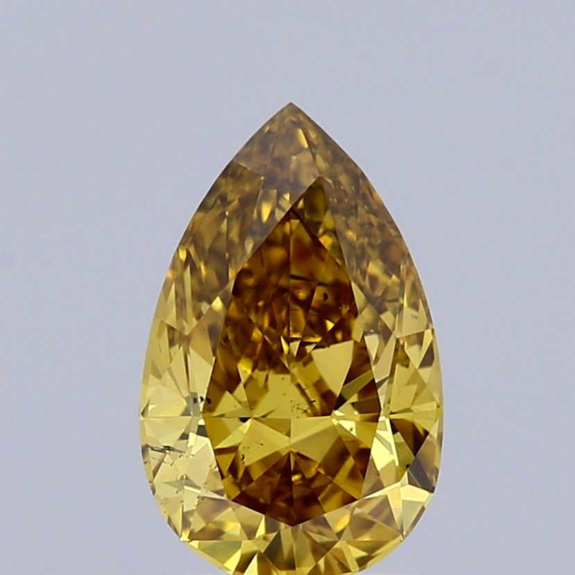 1.05 CT Fancy Vivid Gray Yellow PEAR