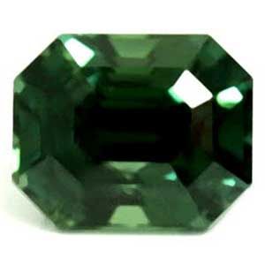 Szafir 1,13 ct, zielony, szlif szmaragdowy