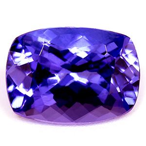 Tanzanit 1,33 ct, niebieski, szlif cushion