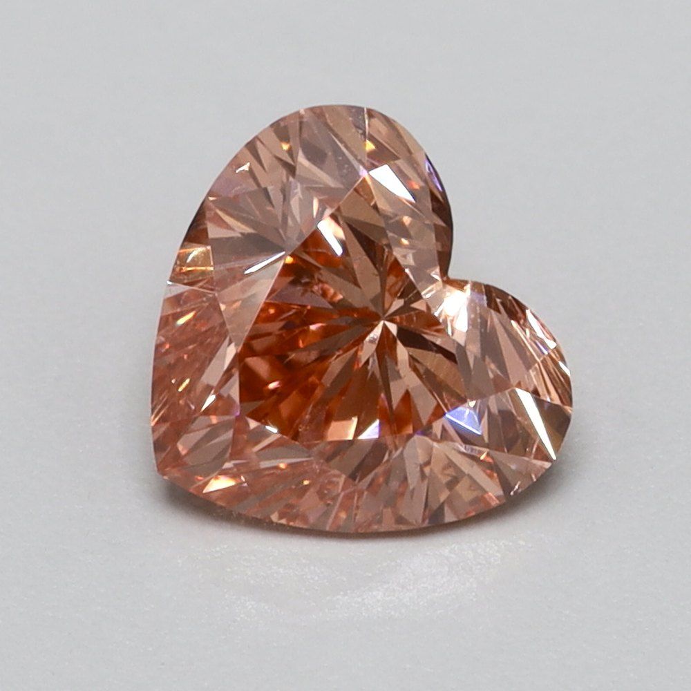 0.5 CT Fancy Vivid Orangey Pink HEART