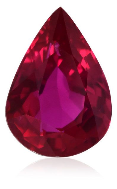 Rubin 1,20 ct, czerwony, szlif gruszka