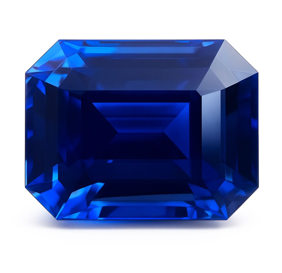 Szafir 4,58 ct, niebieski, szlif szmaragdowy