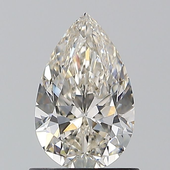 0.9-carat pear diamond with J color, null cut, and VS1 clarity.