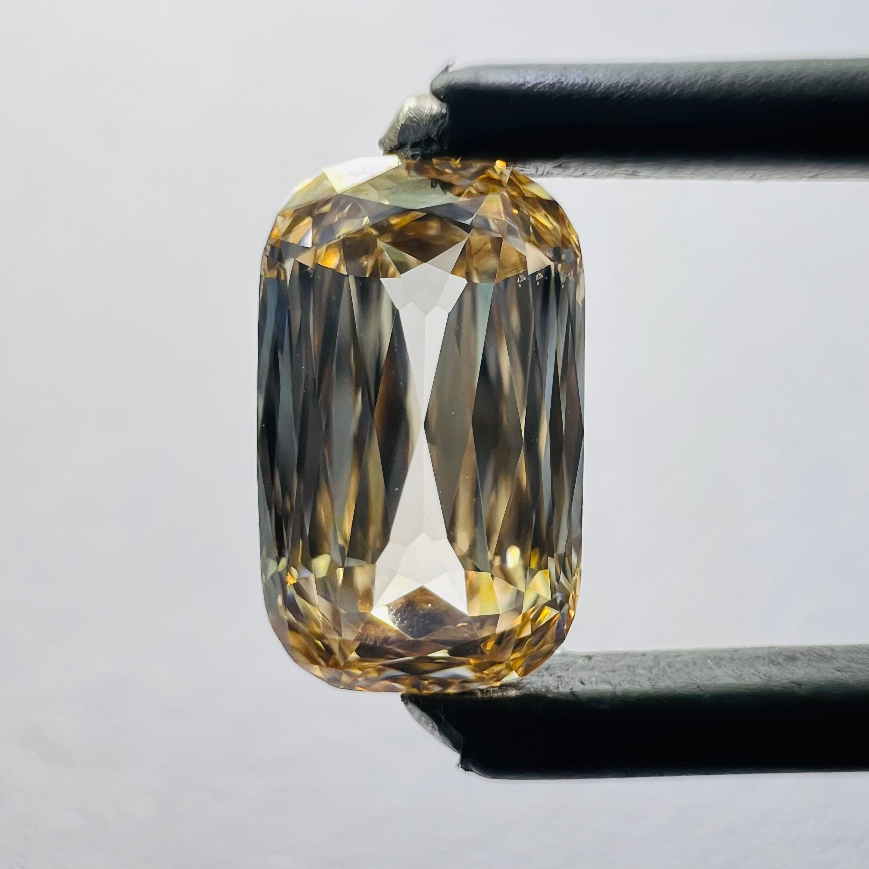 1.05 CT Orange CUSHION BRILLIANT