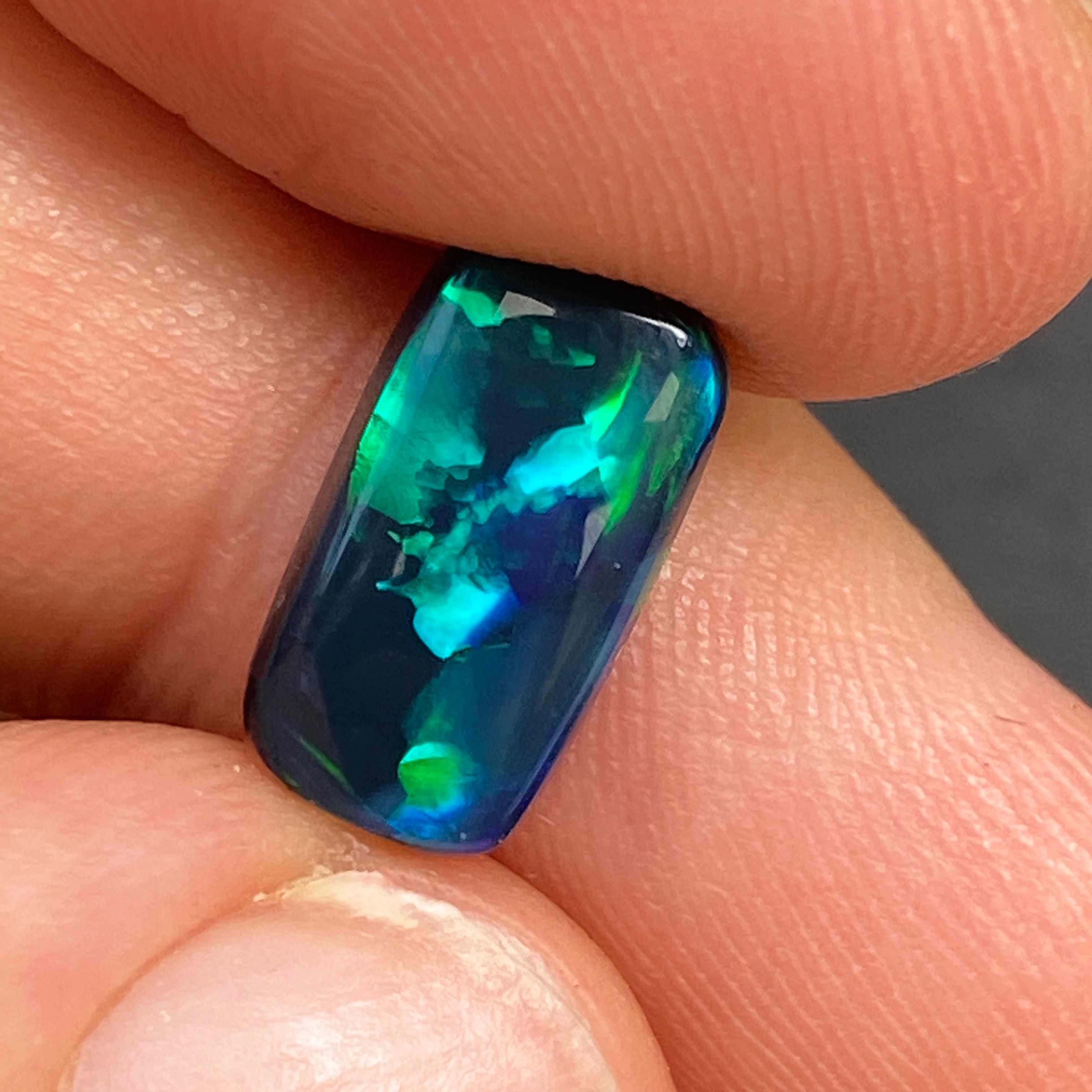 OPAL FACETED 3.46ct BLACK Black EC AUSTRALIA NONE
