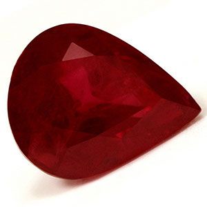 Rubin 3,13 ct, czerwony, szlif gruszka