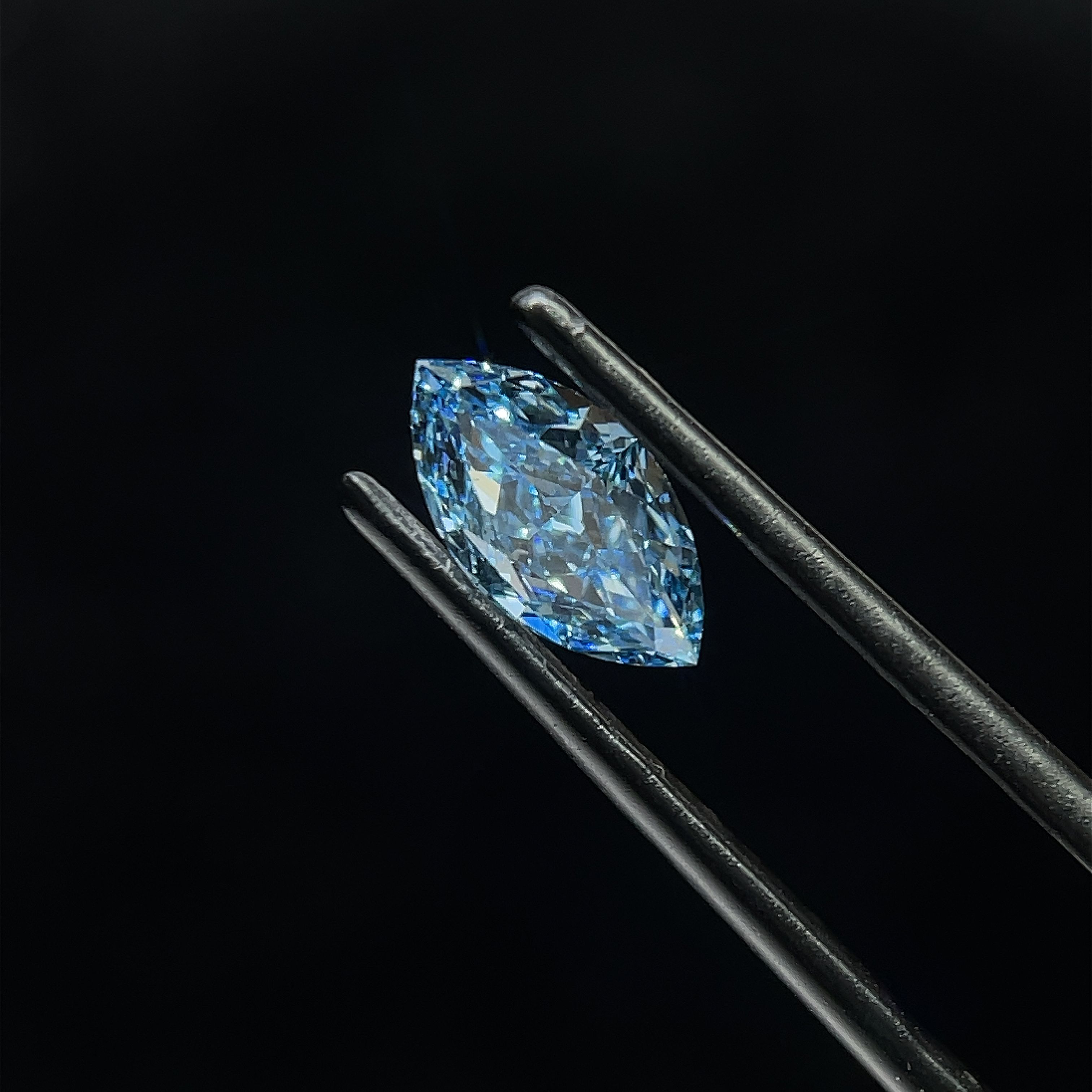 1.01 CT Fancy Vivid Blue MARQUISE