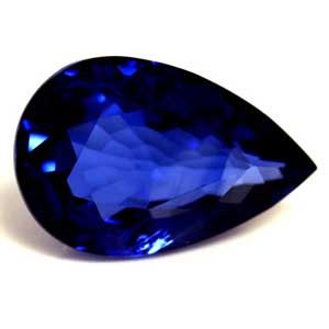 Szafir 1,28 ct, niebieski, szlif gruszka