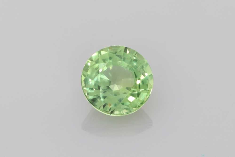 Szafir 1,28 ct, zielony, szlif okrągły
