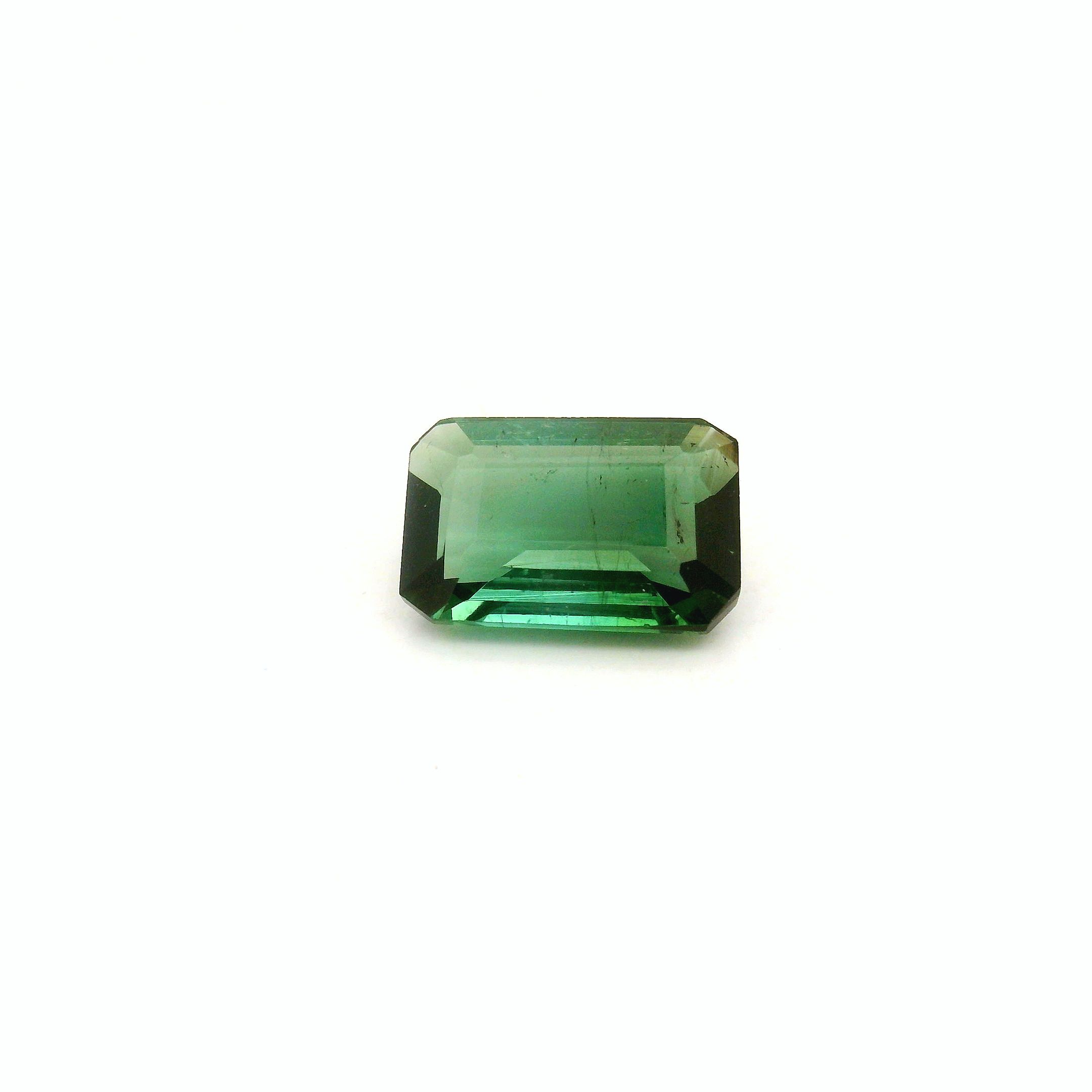 Turmalin 1,10 ct, zielony, szlif ośmiokątny
