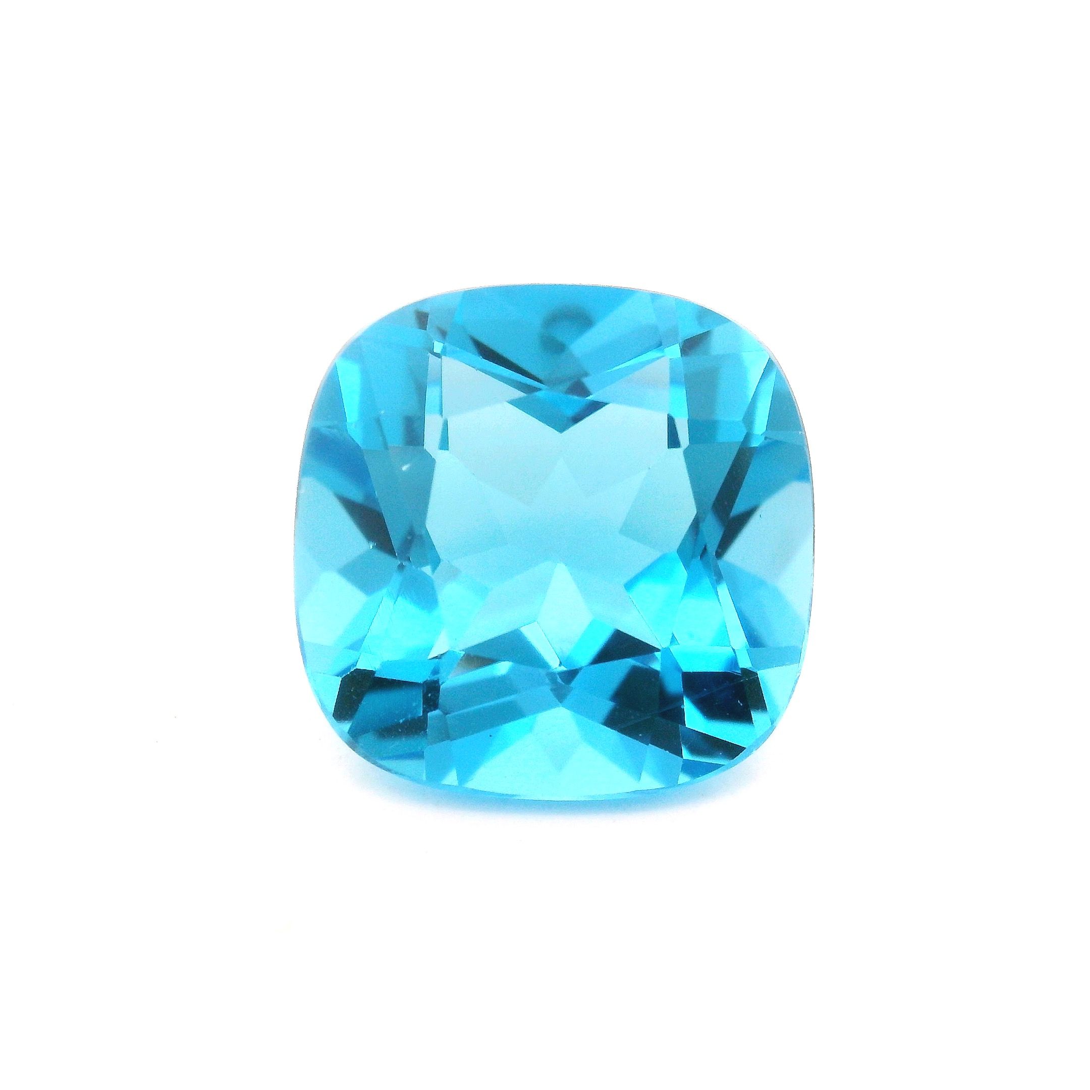 Topaz 10,99 ct, niebieski, szlif cushion