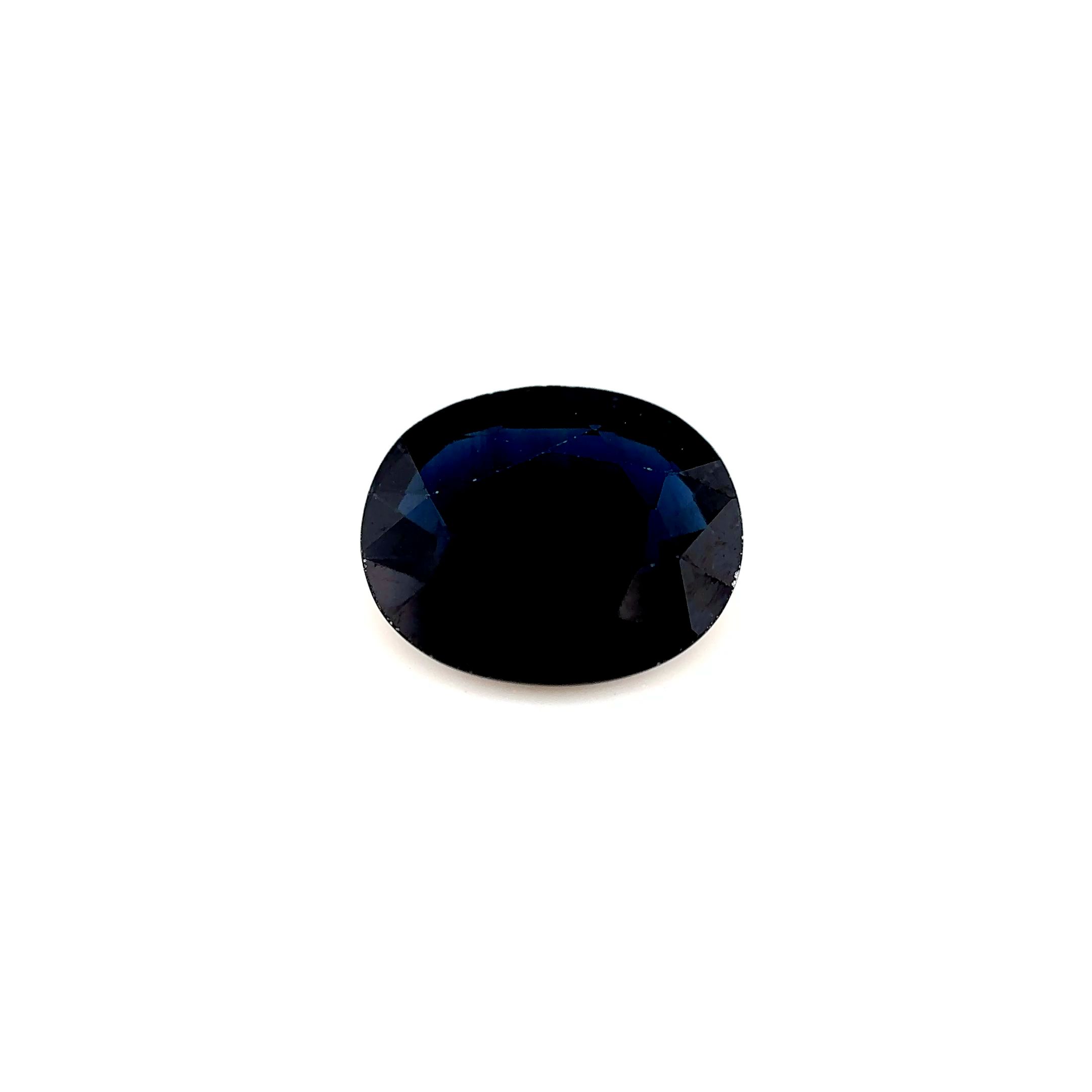 Szafir 3,06 ct, niebieski, szlif owalny