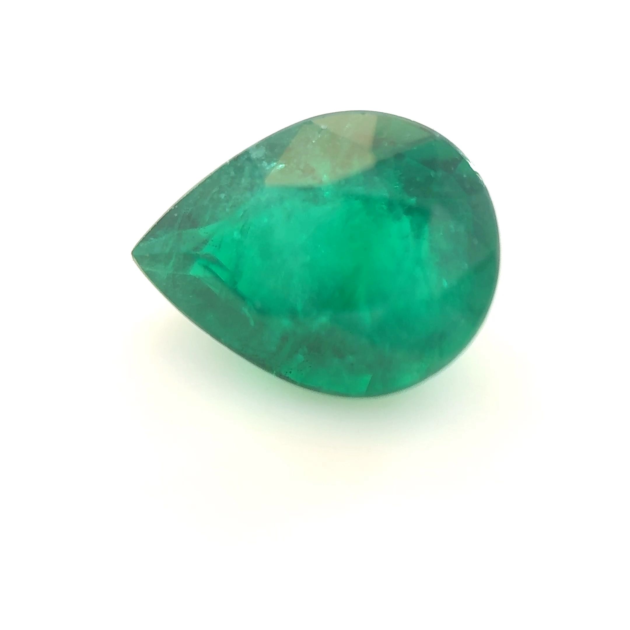 Szmaragd 1,90 ct, zielony, szlif gruszka