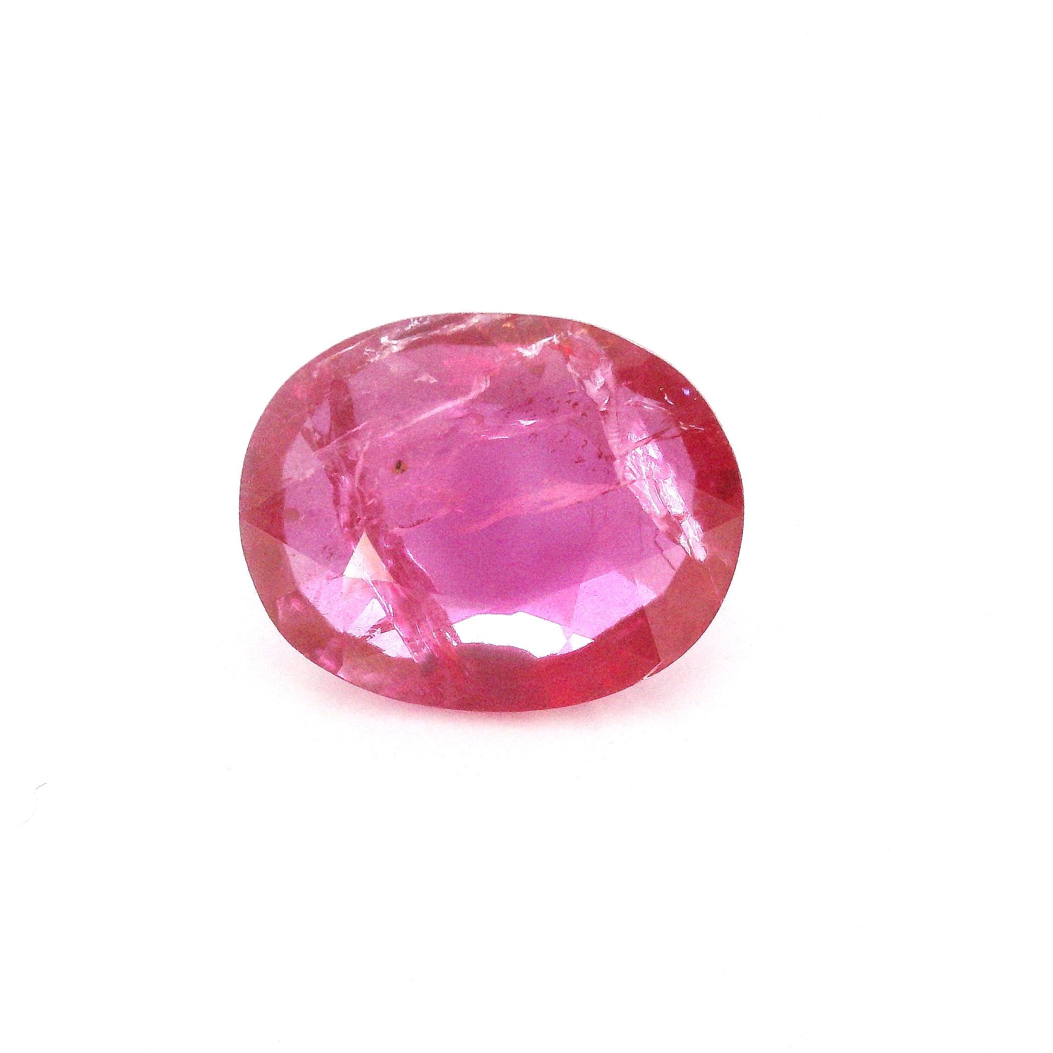 Rubin 5,52 ct, czerwony, szlif owalny