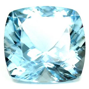 Akwamaryn 6,72 ct, niebieski, szlif cushion