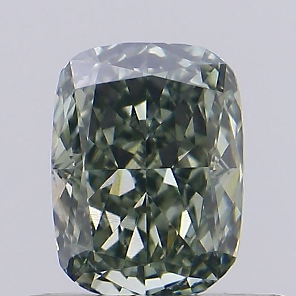 0.51 CT Fancy Intense Green CUSHION BRILLIANT