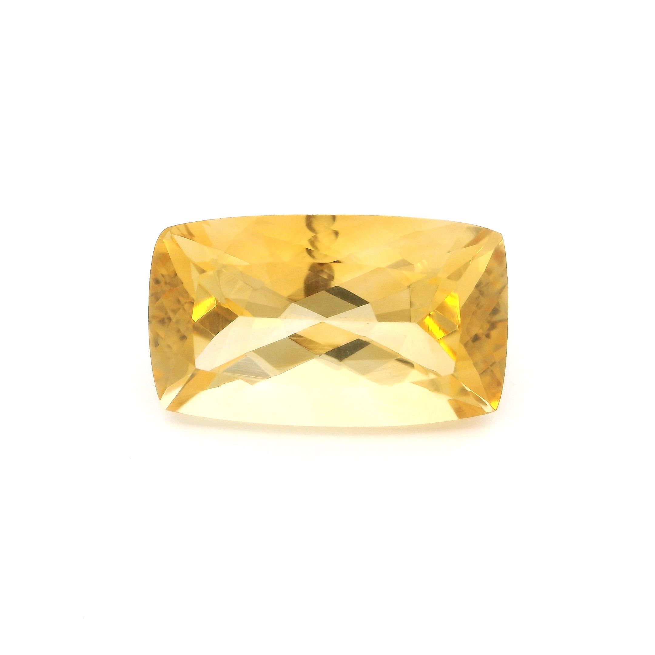 Cytryn 14,78 ct, żółty, szlif cushion