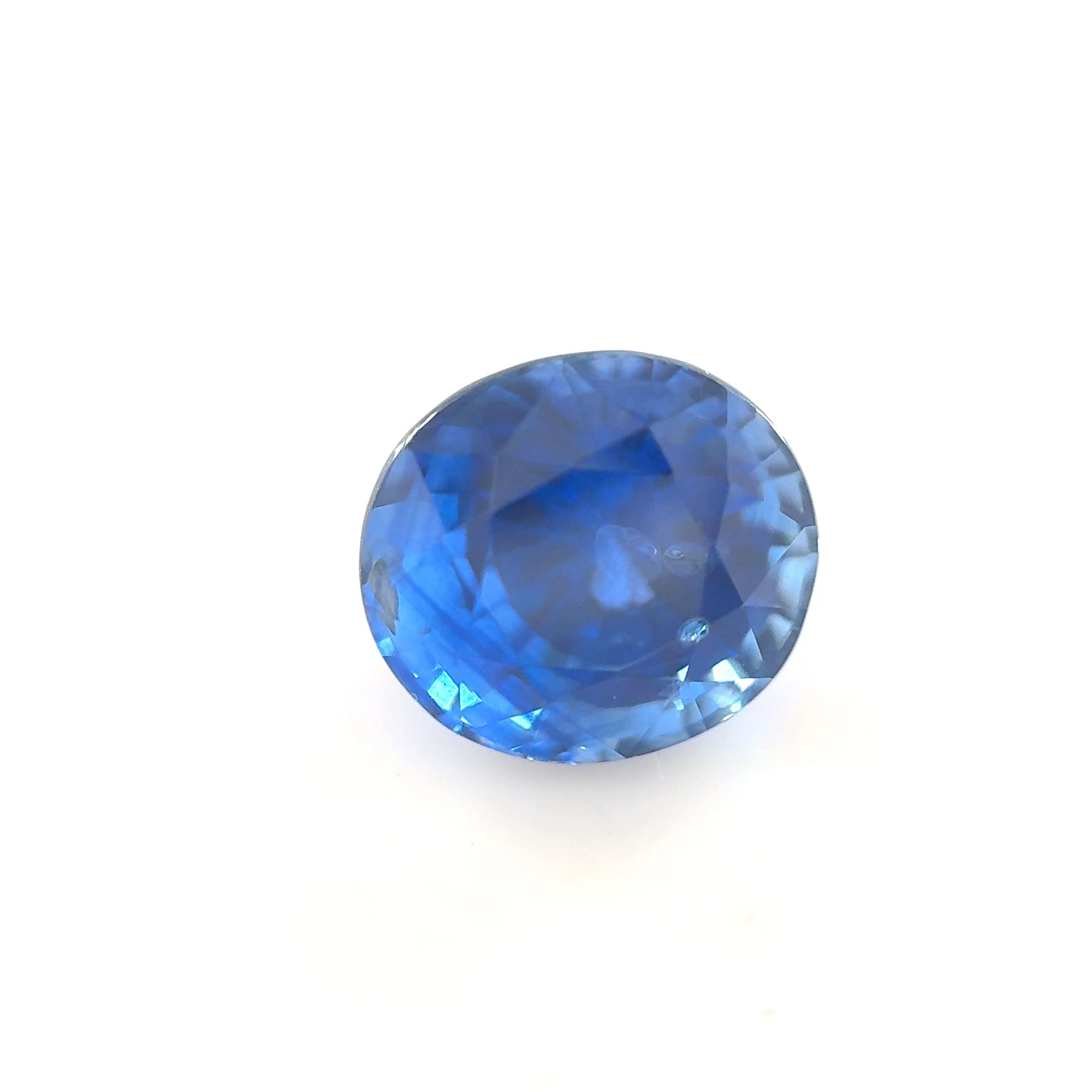 SAPPHIRE FACETED 2.85ct BLUE Vivid SI SRILANKA HEATED
