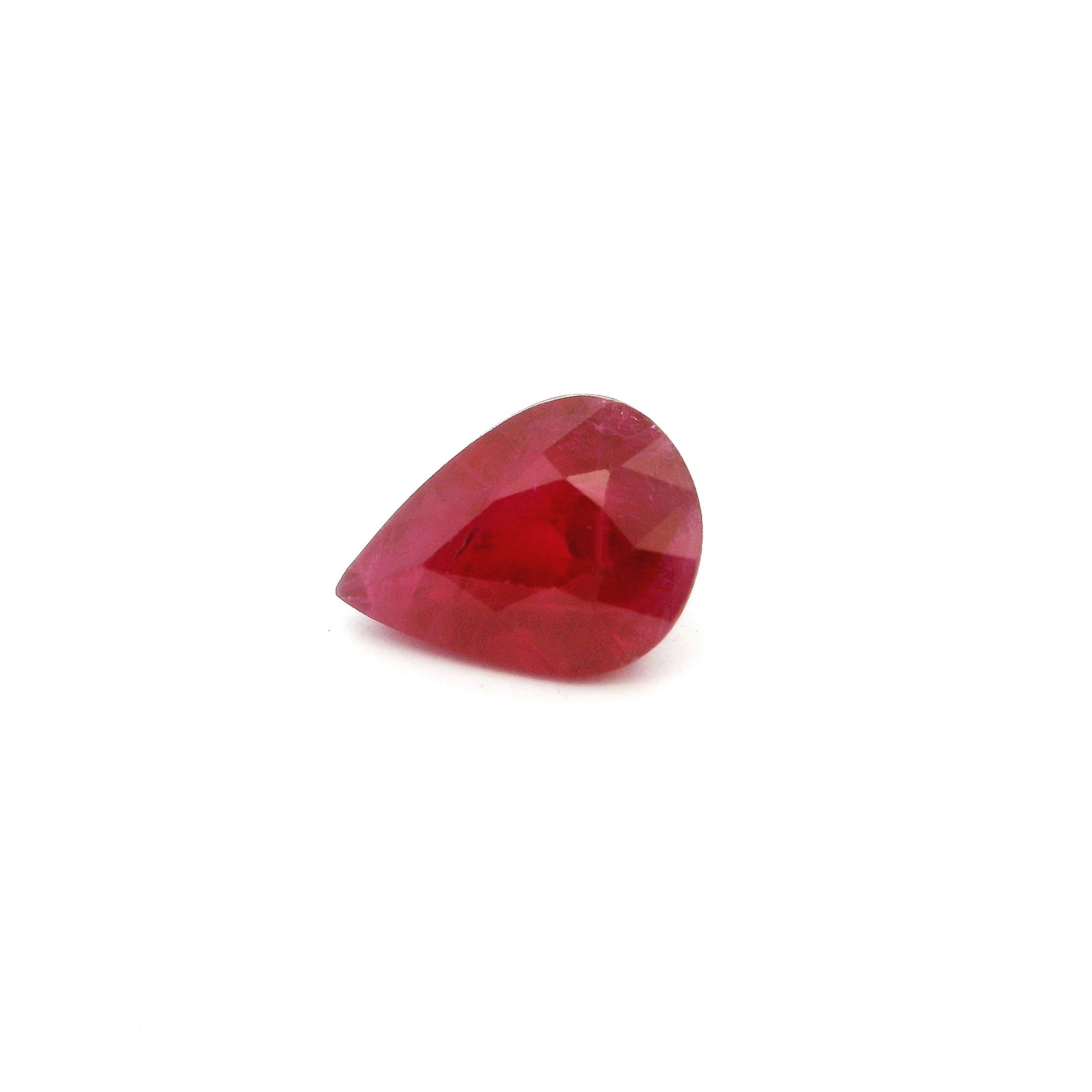 Rubin 1,27 ct, czerwony, szlif gruszka