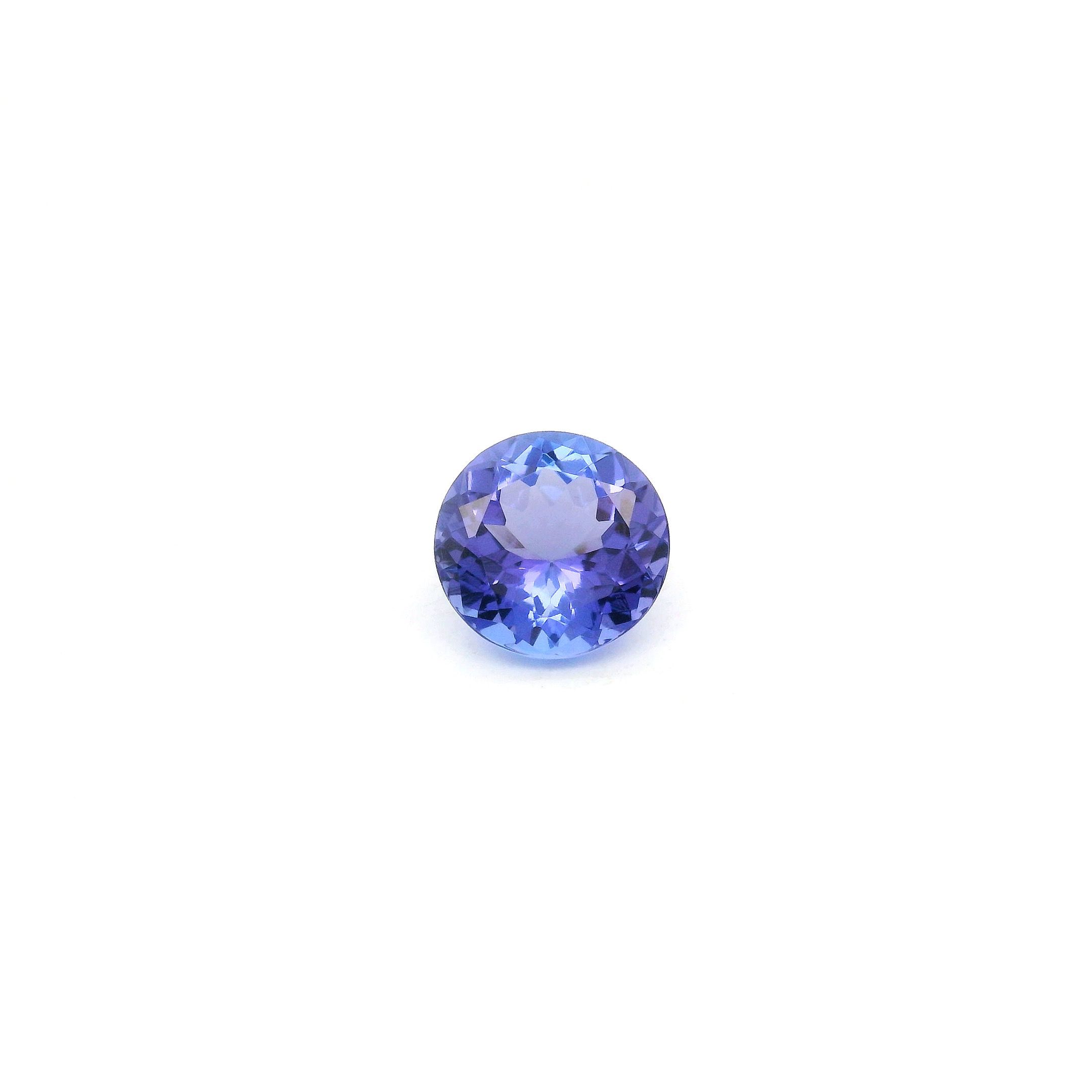 Tanzanit 1,36 ct, niebieski, szlif okrągły