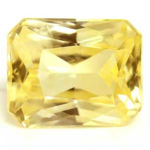 Szafir 1,64 ct, żółty, szlif szmaragdowy