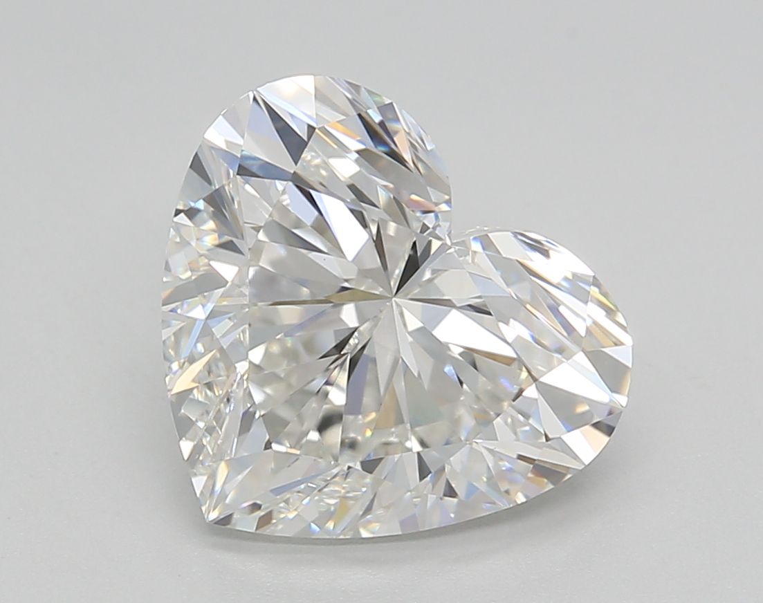 4.02-carat heart diamond with G color, null cut, and VVS2 clarity.