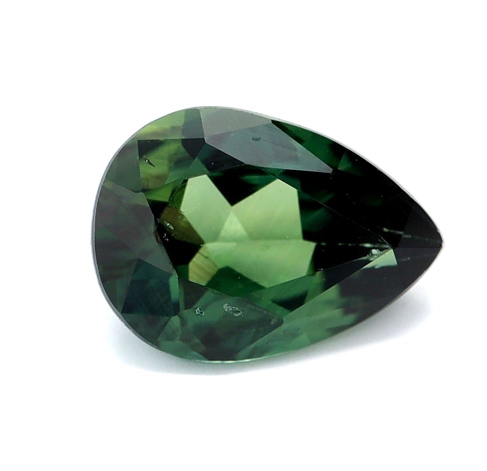 SAPPHIRE FACETED 0.83ct GREEN GREEN EC AUSTRALIA HEATED