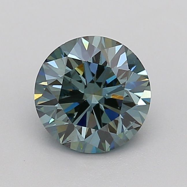 1.55 CT Fancy Vivid Greenish Blue ROUND