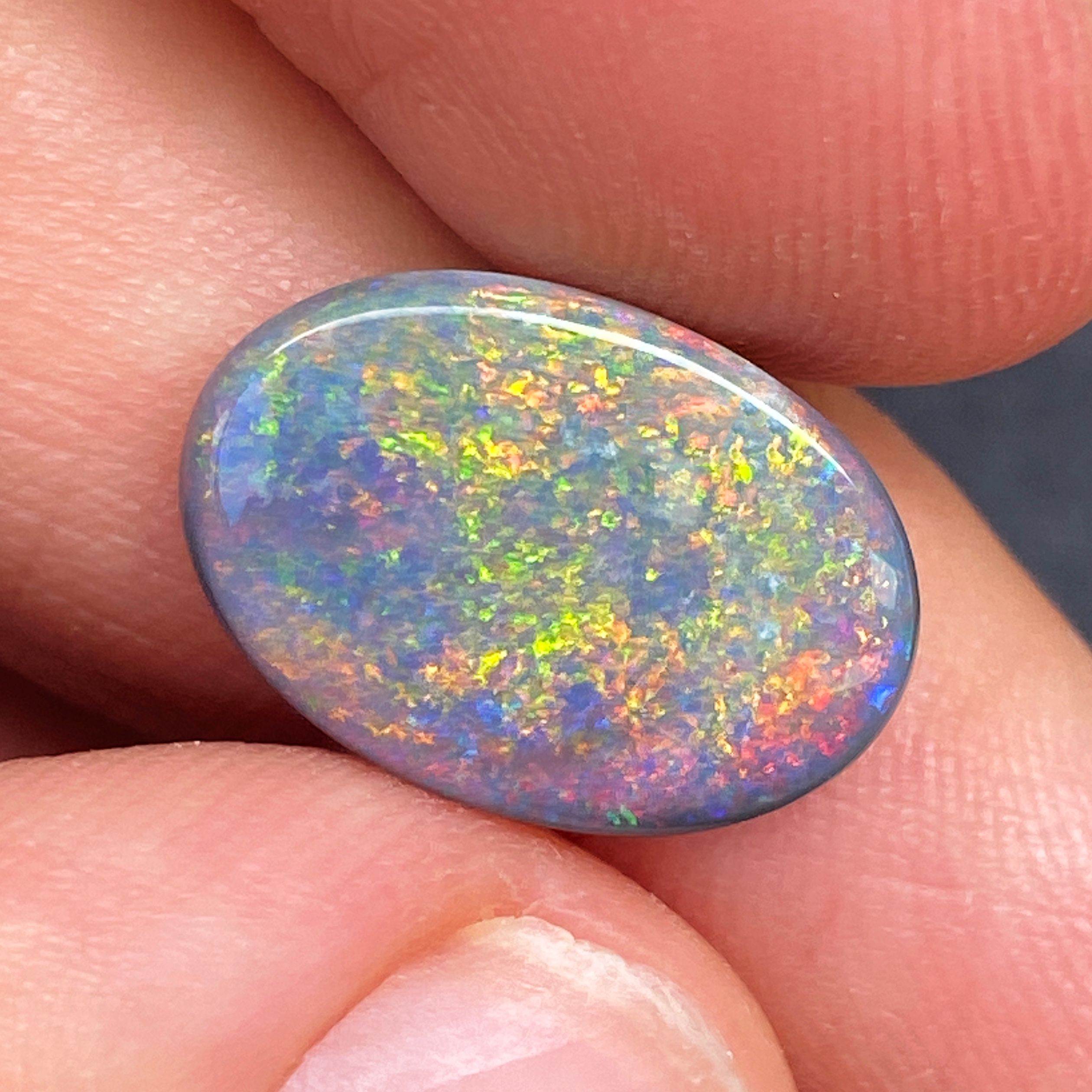 OPAL FACETED 4.81ct BLACK Black EC AUSTRALIA NONE