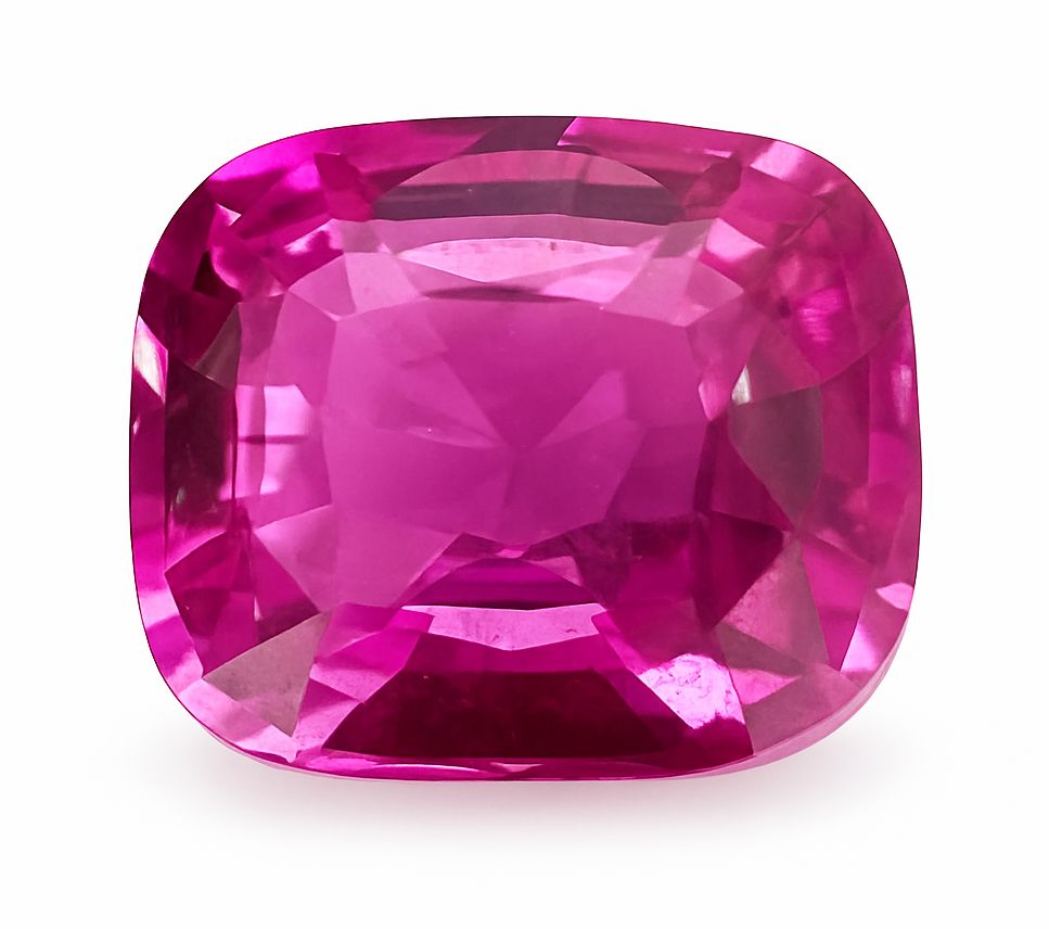 Szafir 3,08 ct, różowy, szlif cushion