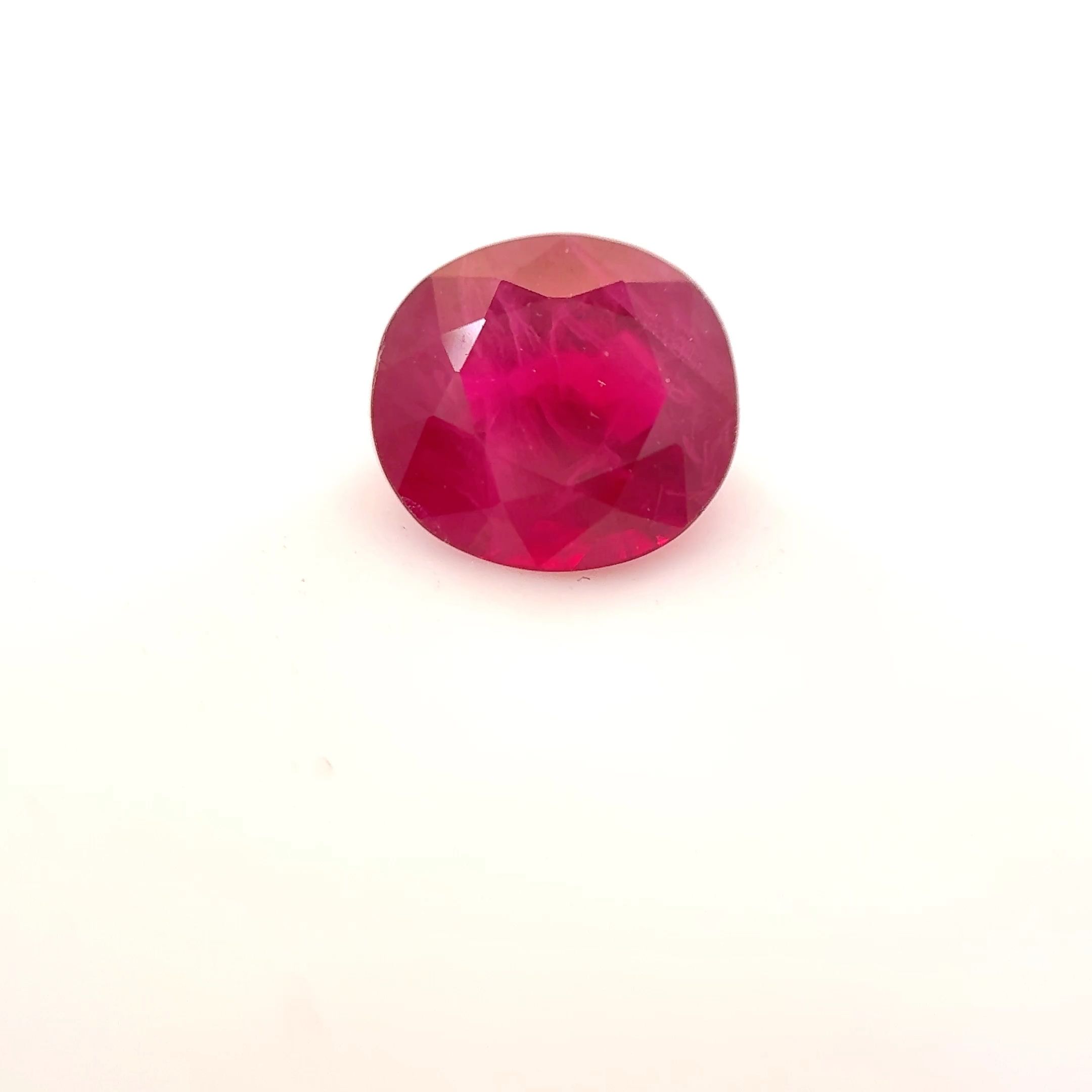 Rubin 1,03 ct, czerwony, szlif owalny