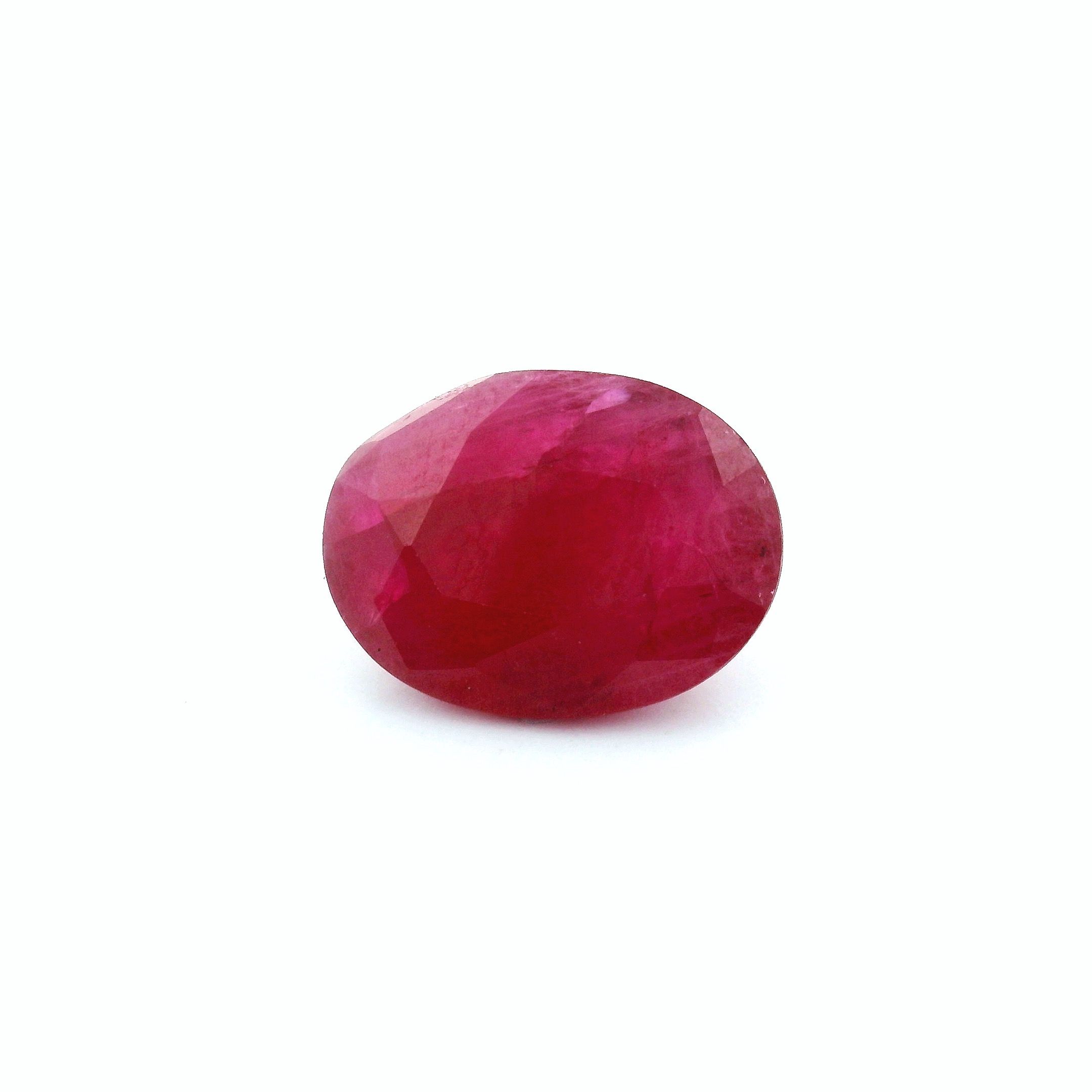 Rubin 3,48 ct, czerwony, szlif owalny