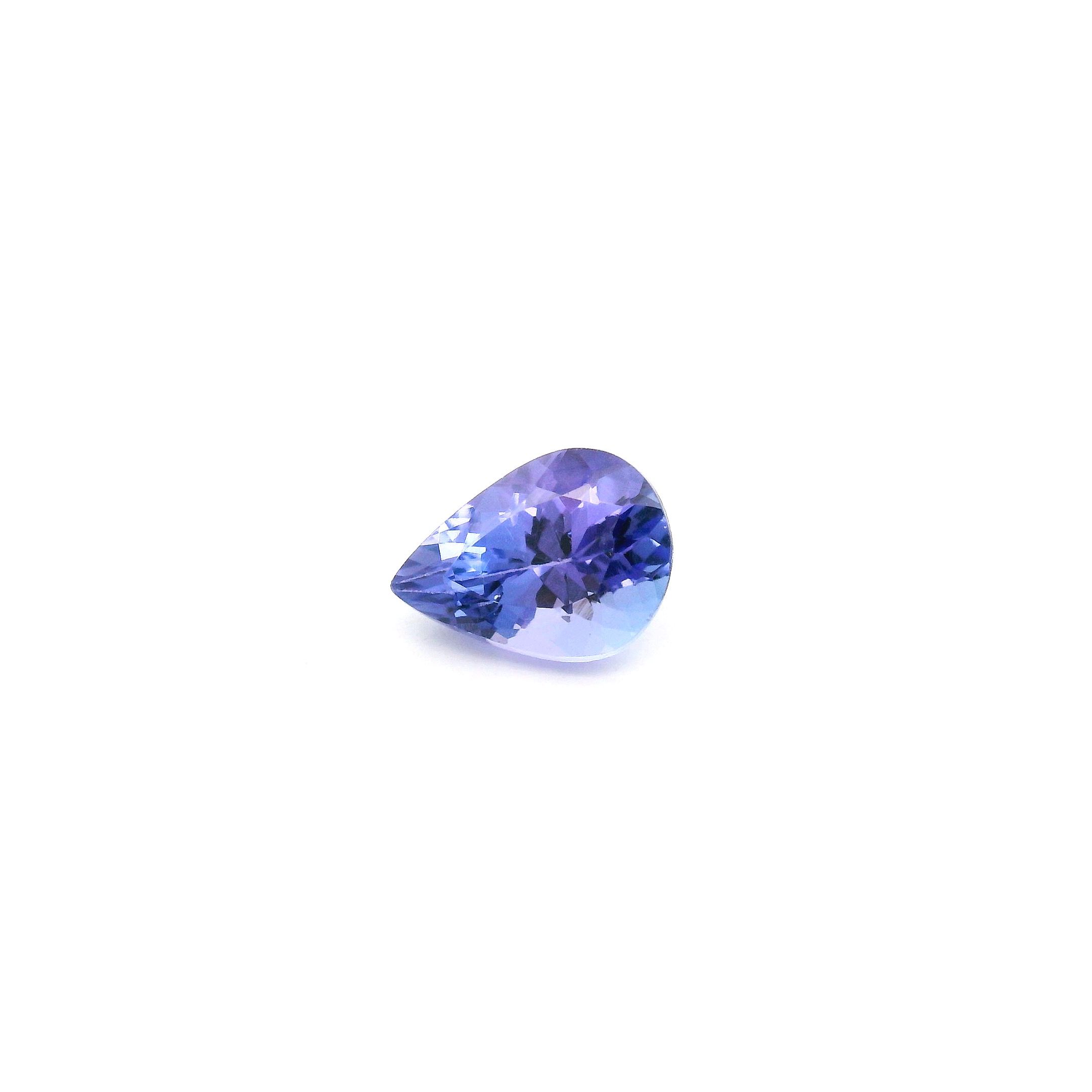 Tanzanit 1,25 ct, niebieski, szlif gruszka