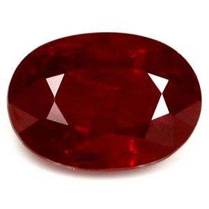 Rubin 1,03 ct, czerwony, szlif owalny