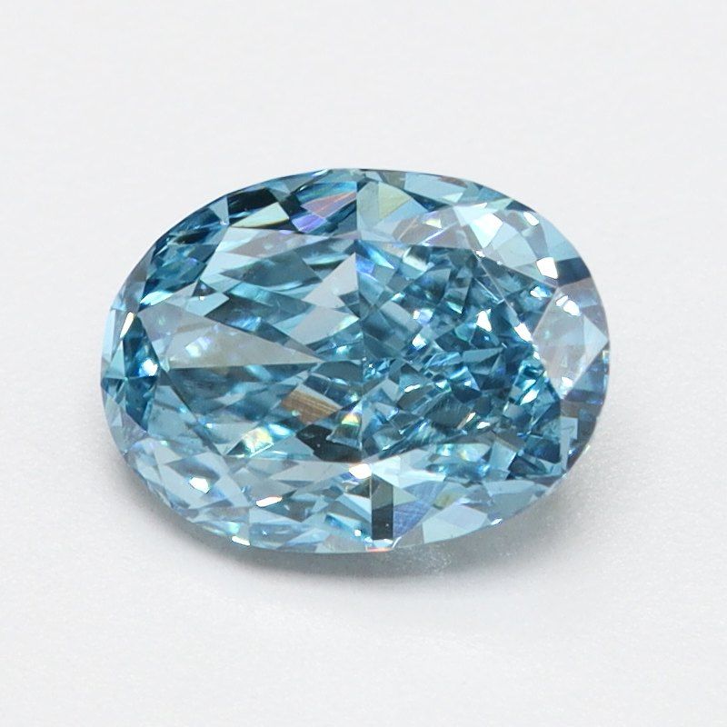 0.52 CT Fancy Vivid Blue OVAL