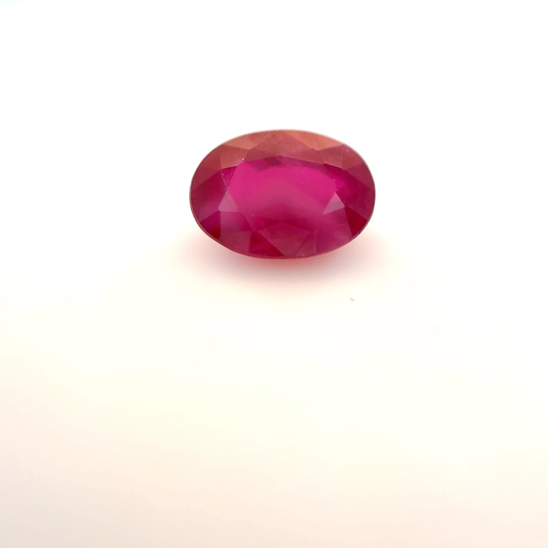 Rubin 1,16 ct, czerwony, szlif owalny