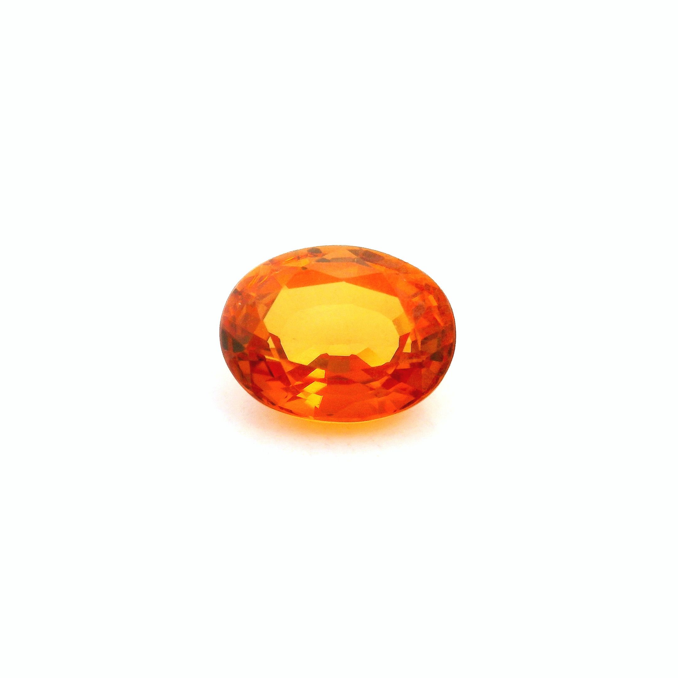 Szafir 2,36 ct, pomarańczowy, szlif owalny