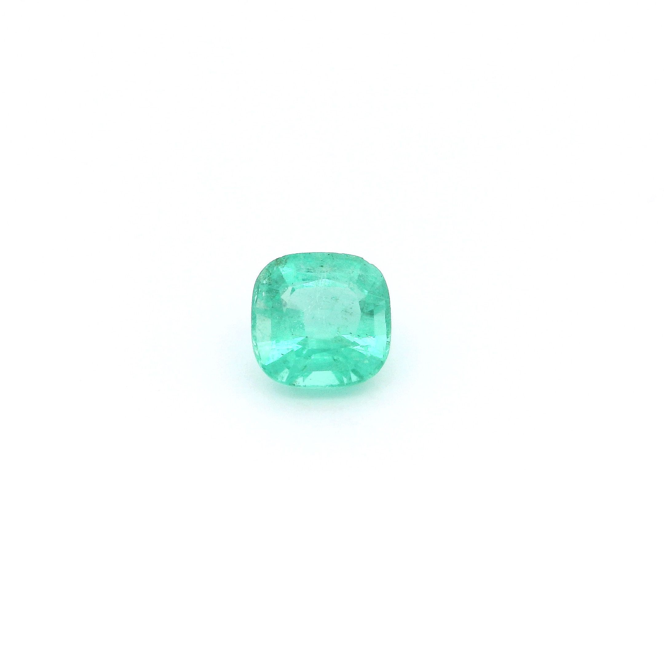 EMERALD Cushion 0.98ct GREEN SI FACETED