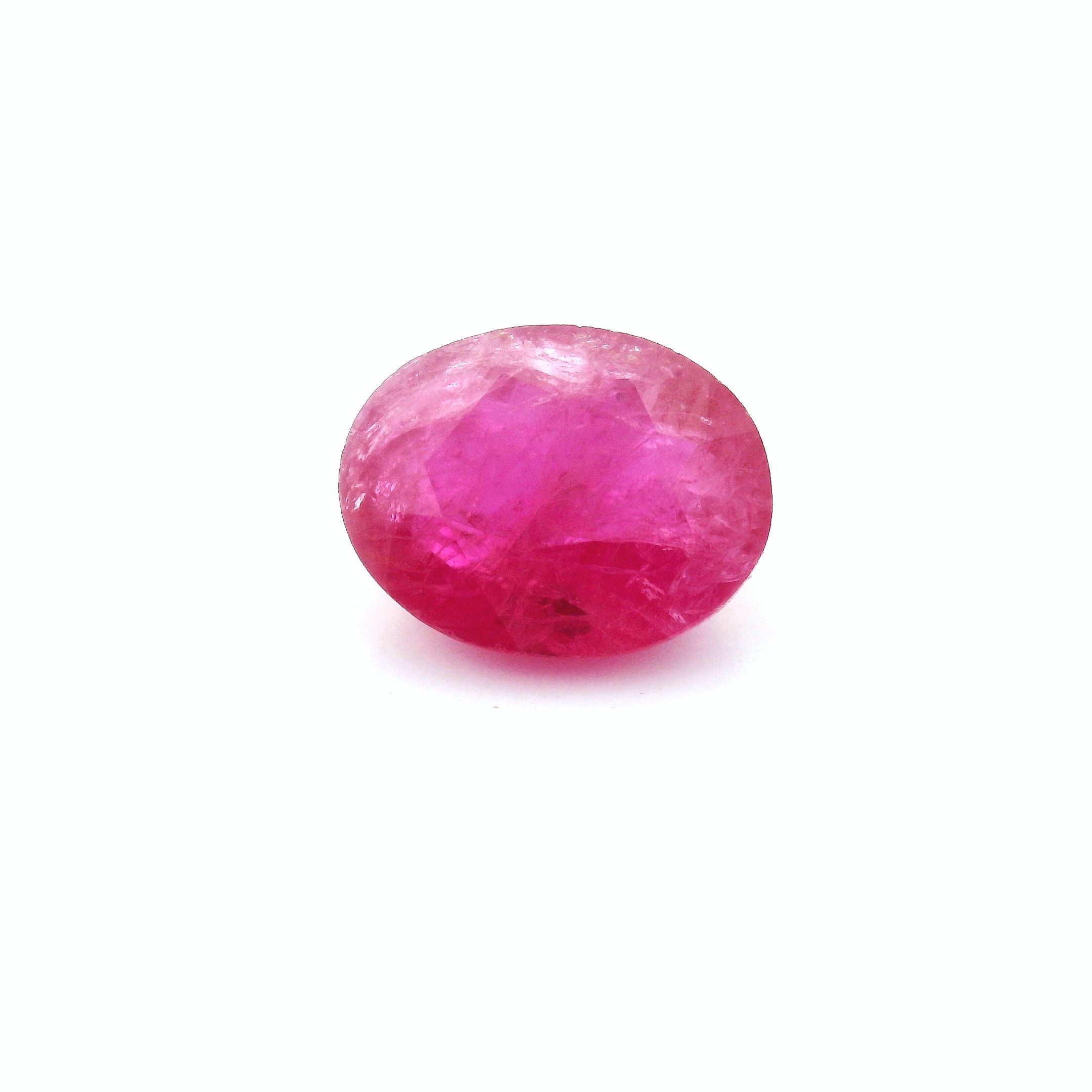 RUBY FACETED 3.47ct RED Medium Intense MI MOZAMBIQUE HEATED