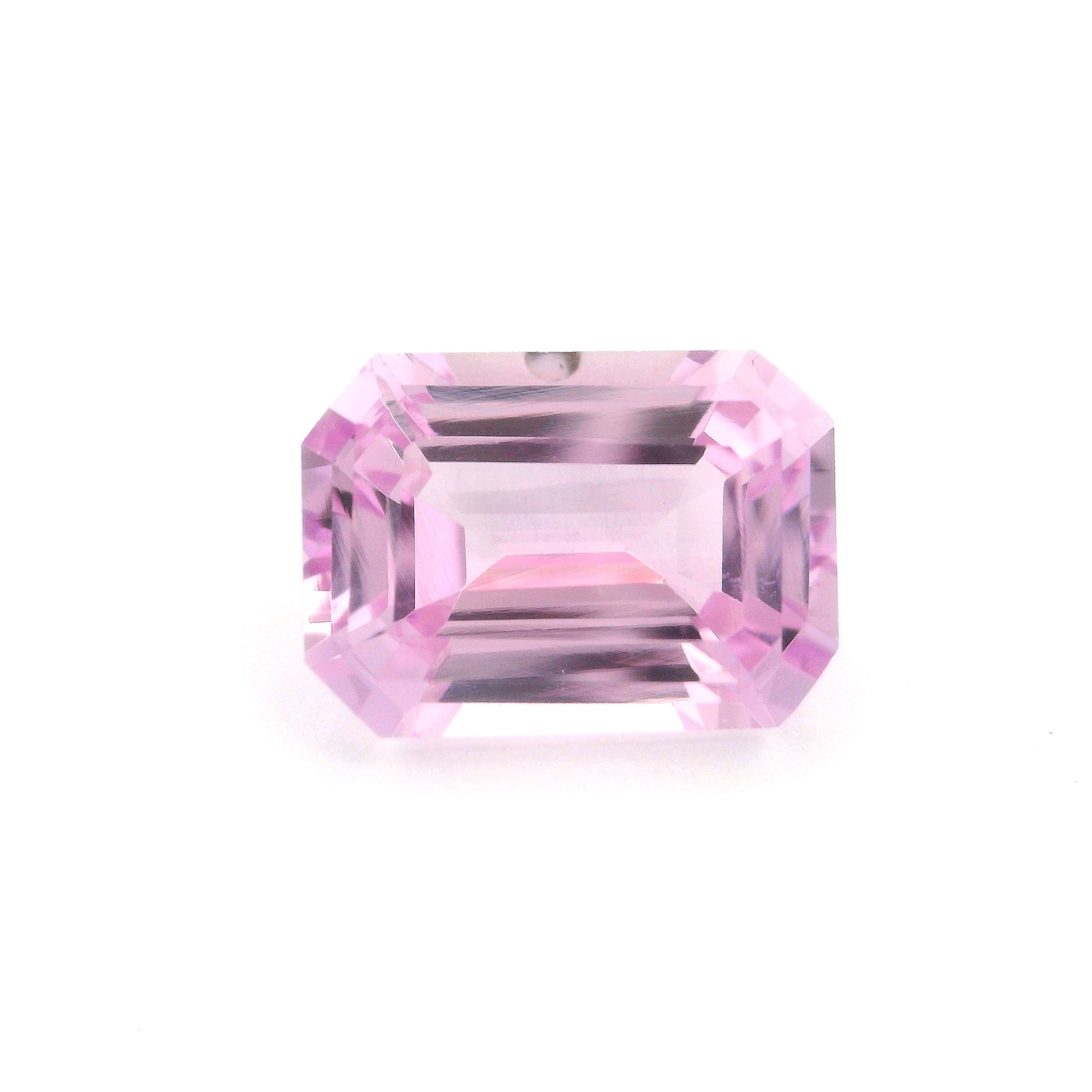 Kunzyt 9,14 ct, różowy, szlif ośmiokątny