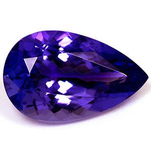Tanzanit 3,18 ct, niebieski, szlif gruszka