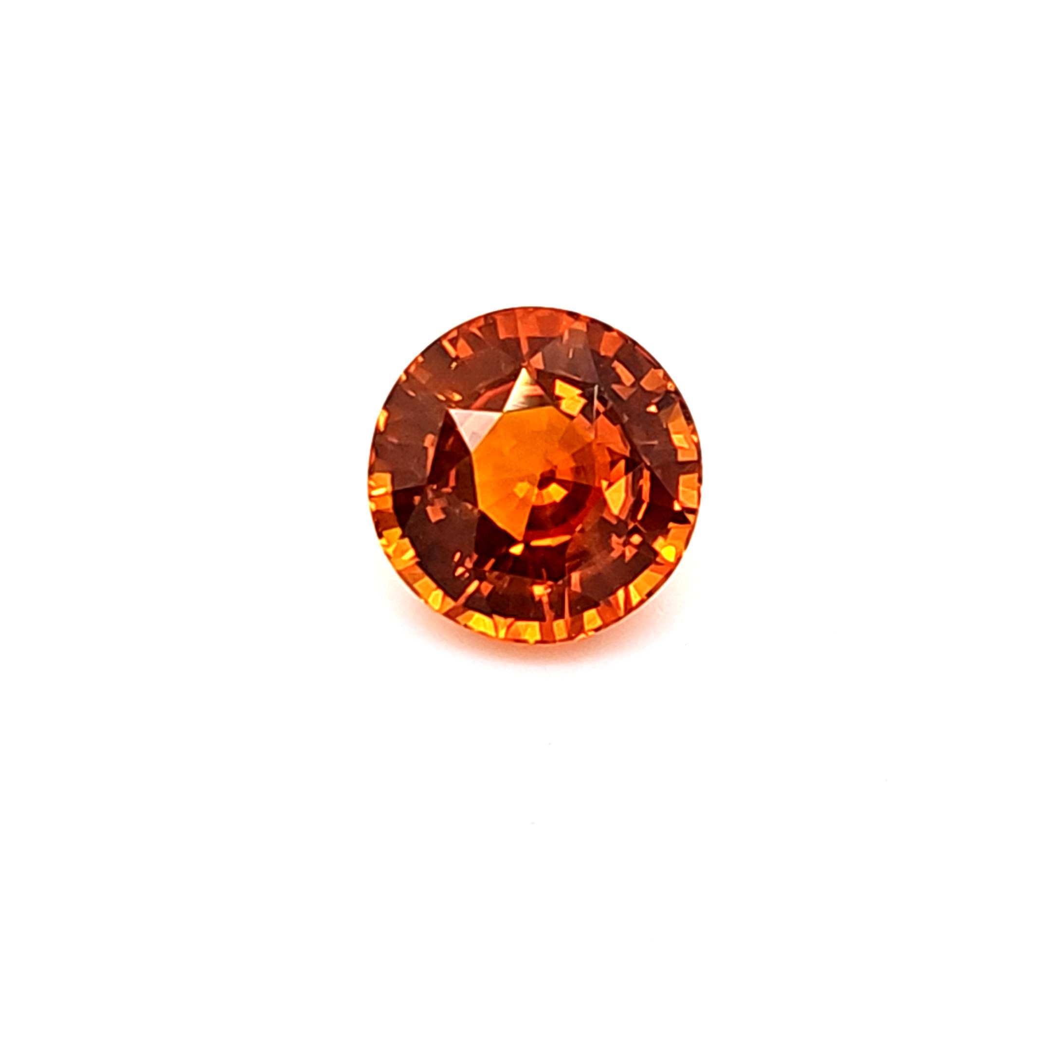 SAPPHIRE FACETED 5.72ct ORANGE Orange EC SRILANKA HEATED