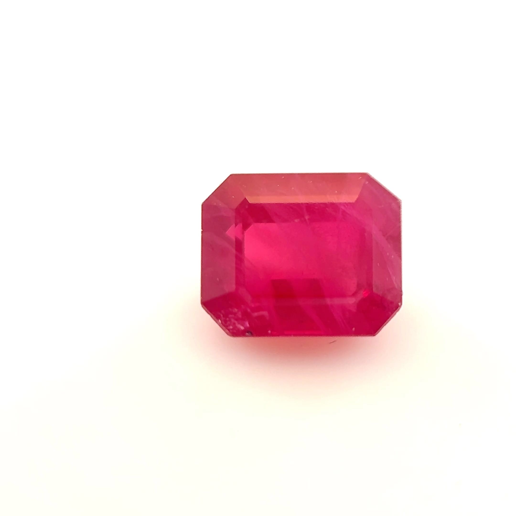 Rubin 1,00 ct, czerwony, szlif szmaragdowy