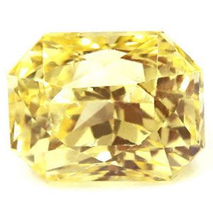 Szafir 1,04 ct, żółty, szlif szmaragdowy
